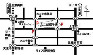 文二郎帽子店 実店舗　地図