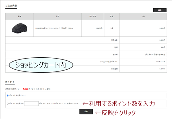 ポイントご利用方法